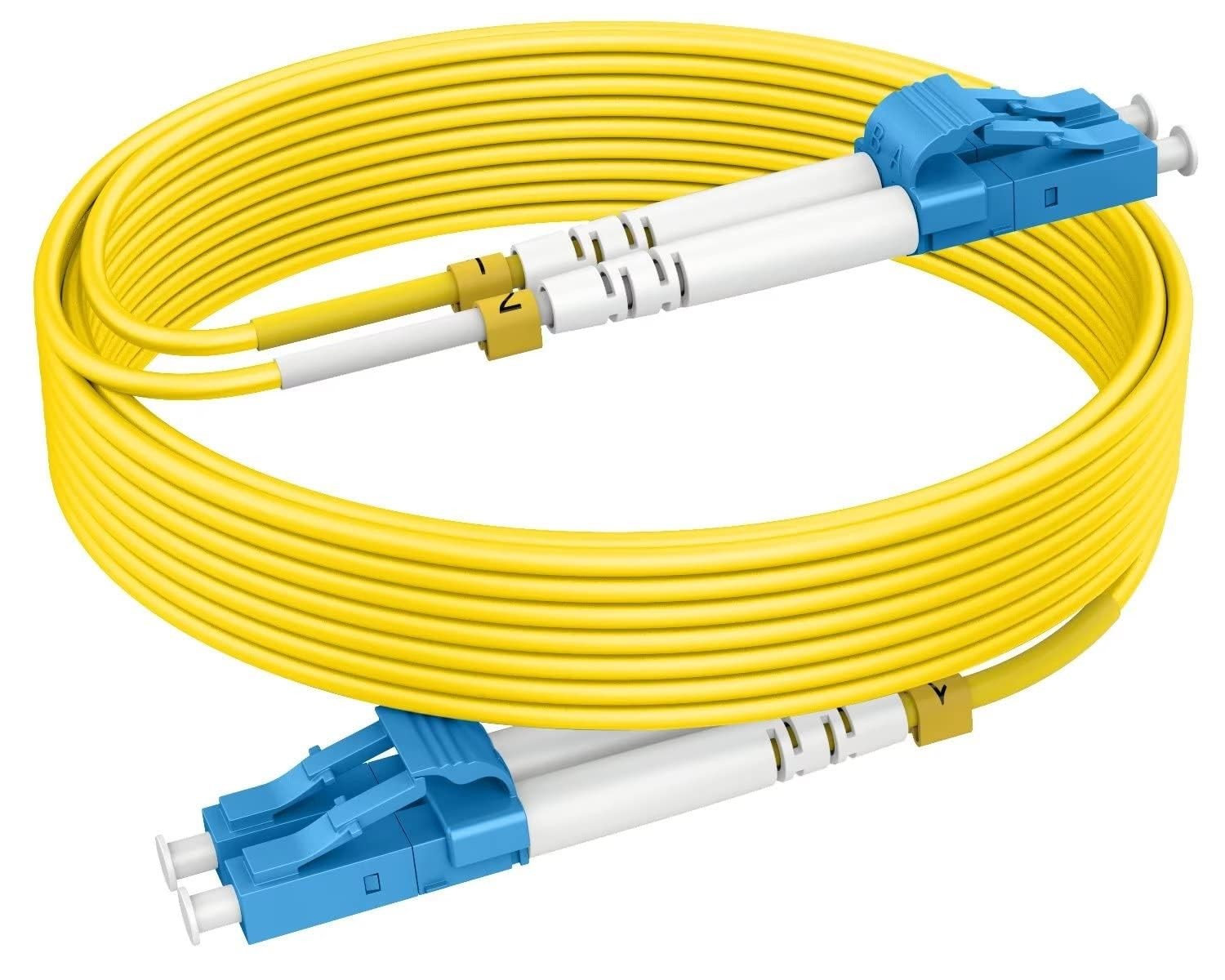 RamboCables-OS2 LC LC Single Mode Fiber Patch Cables, 15ft/5m, 10Pack
