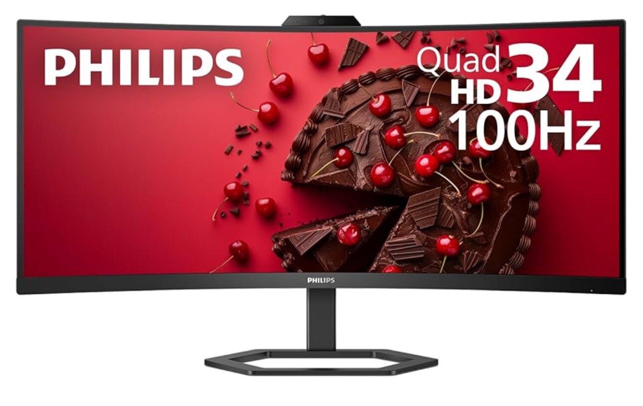 Philips Ultrawide 346B1C 34" WQHD Curved Screen WLED LCD Monitor - 21:9 -