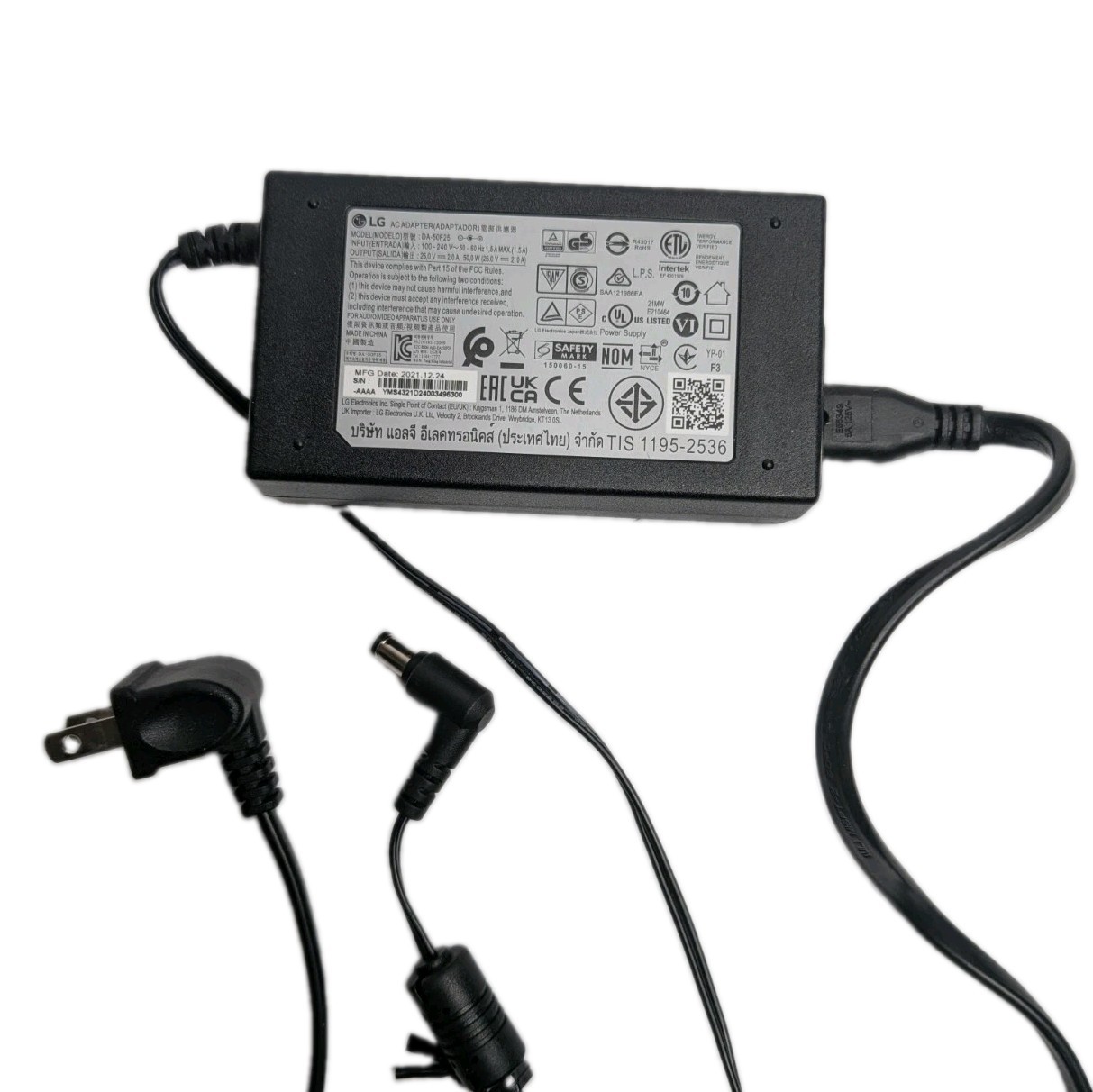 Original OEM LG 50W/25V Adapter for LG S65Q S75Q S75QR SLM5Y SL8YG Sound Bar