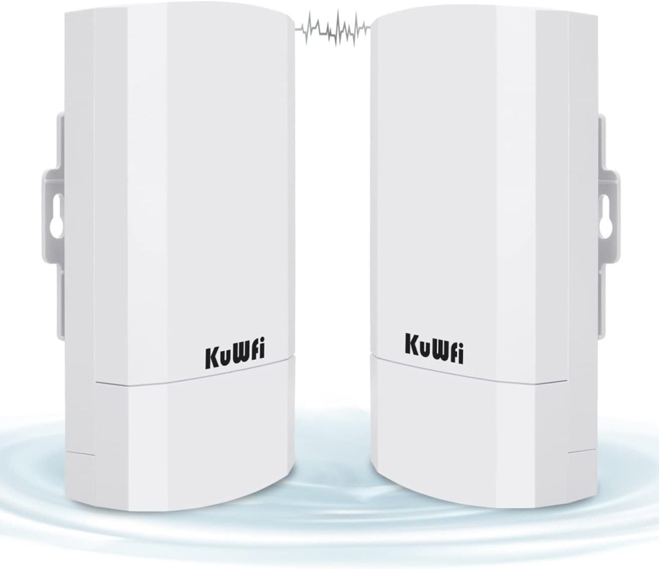 KuWFi 2-Pack 300Mbps Wireless Bridge, Outdoor CPE WiFi Kit Point to Point Wirele