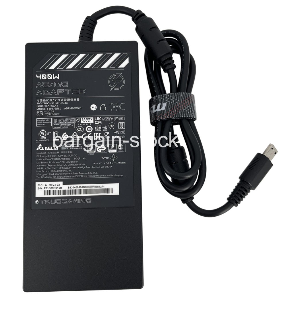 Original 20V 400W AC Adapter For MSI Raider 18 HX AI A2XWIG-014US Laptop Charger