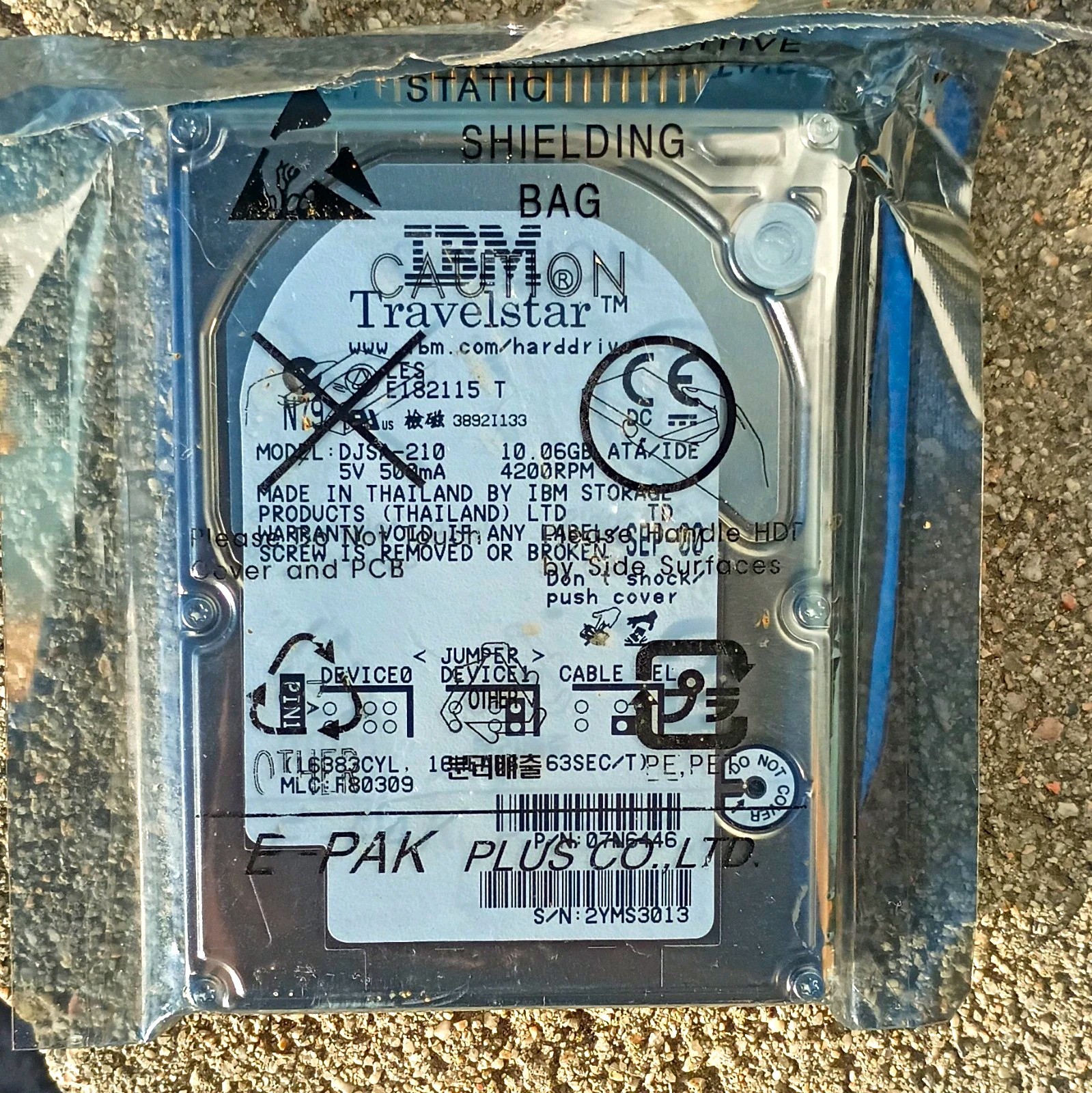 IBM Travelstar 20GN 10GB 2.5" IDE Laptop Hard Drive DJSA-210 Untested As Is 