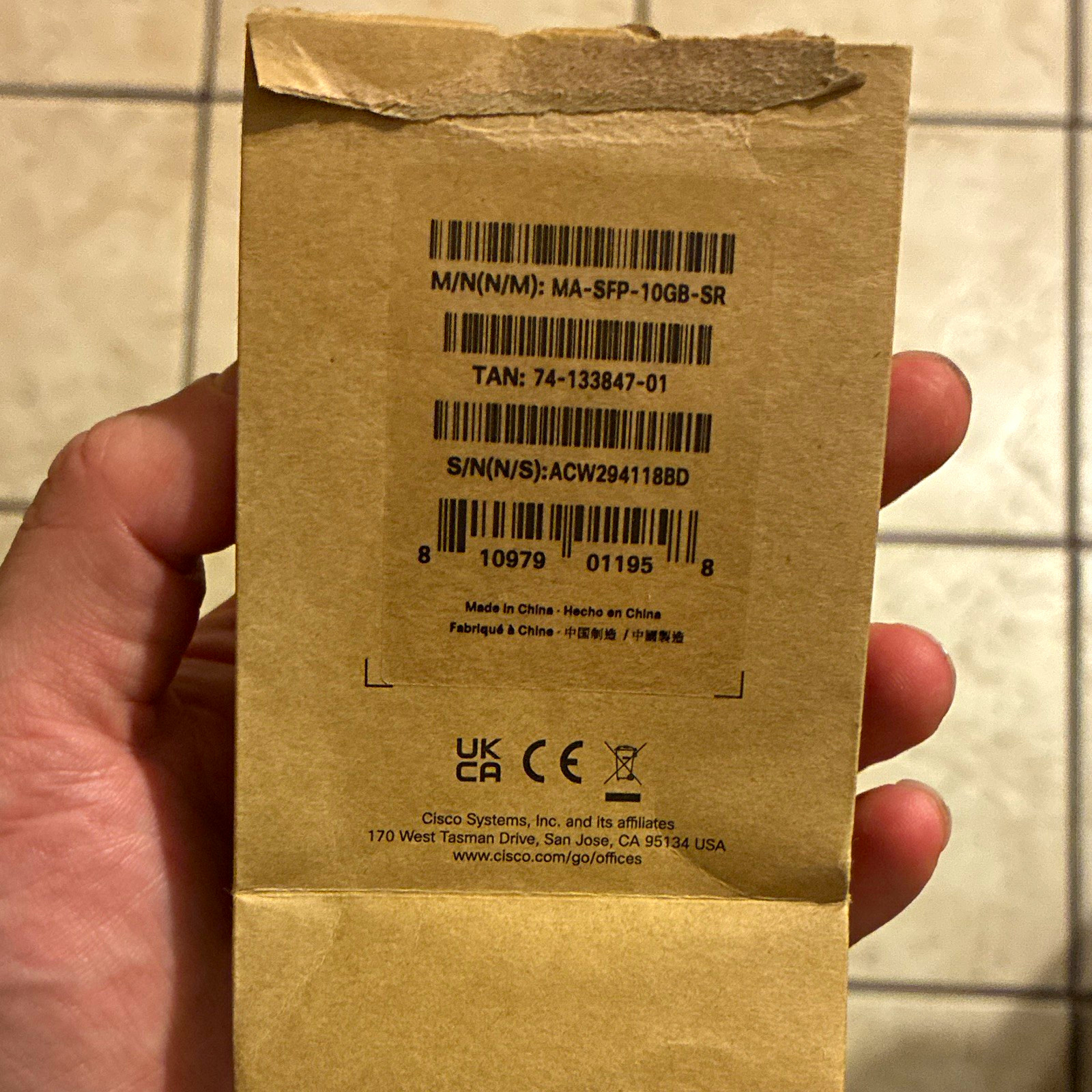 Cisco Meraki MA-SFP-10GB-SR 10Gbps 10GBASE-SR SFP+ Transceiver Module