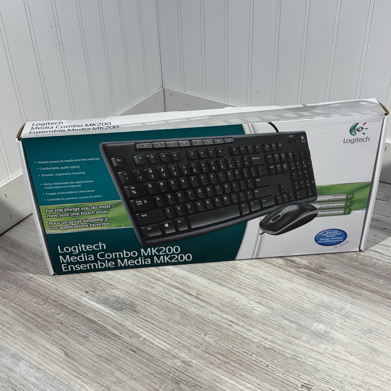SEALED NEW Logitech MK200 Media wired keyboard And Mouse combo