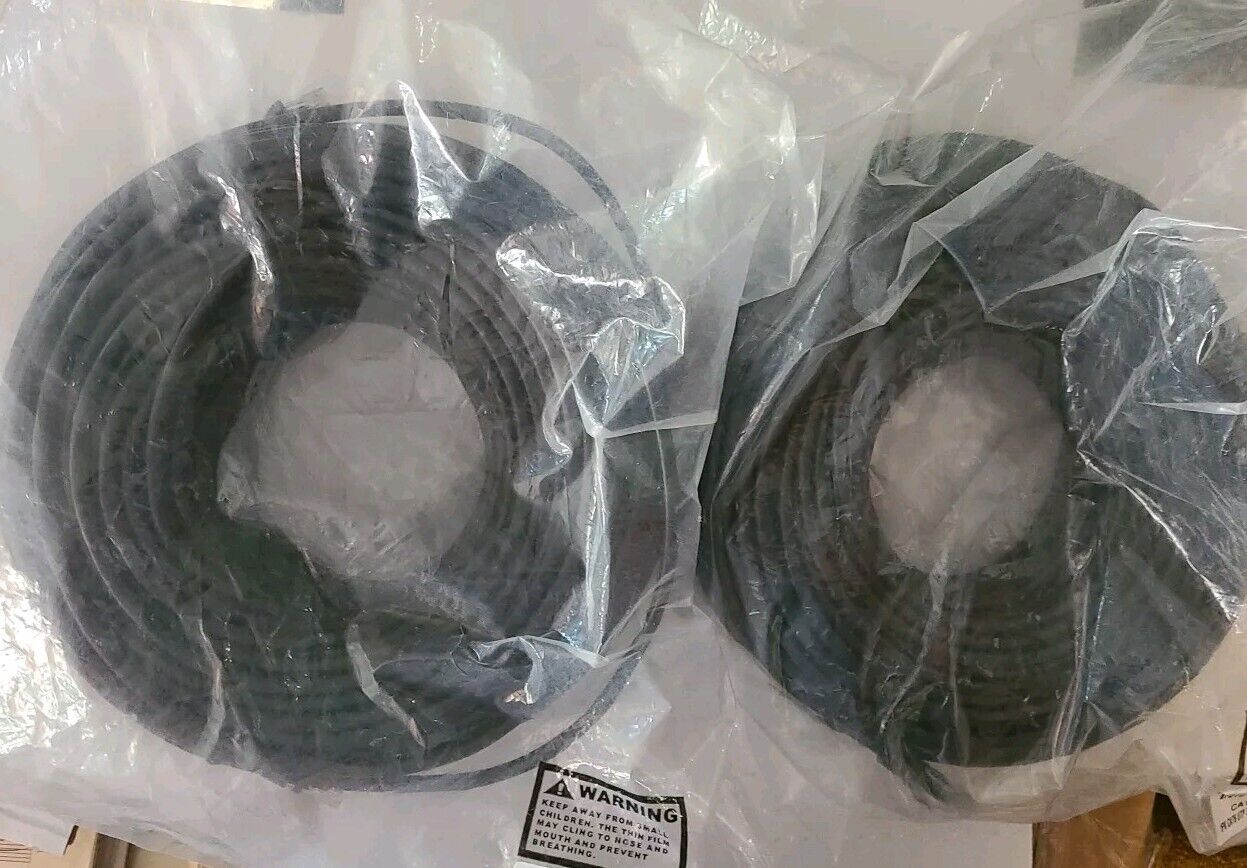 CAT6 INBK UTP 24AWG Black Cable Lot Of 2 -  250ft Each With Cable Clips 