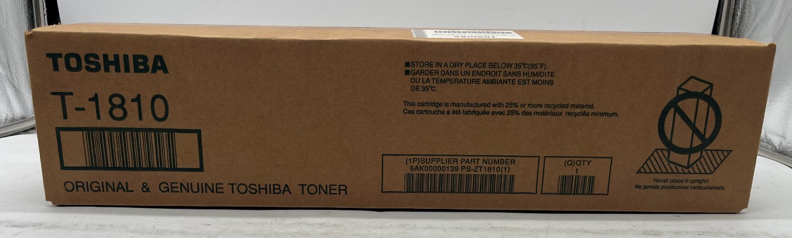 Genuine Toshiba T1810 T-1810 Toner Cartridge, Black, OEM