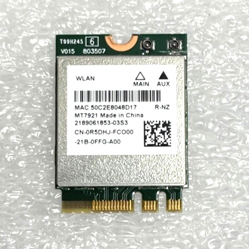 Dell OEM Mediatek MT7921 WiFi6 Wireless Bluetooth 5.2 Card R5DHJ CN-0R5DHJ WS