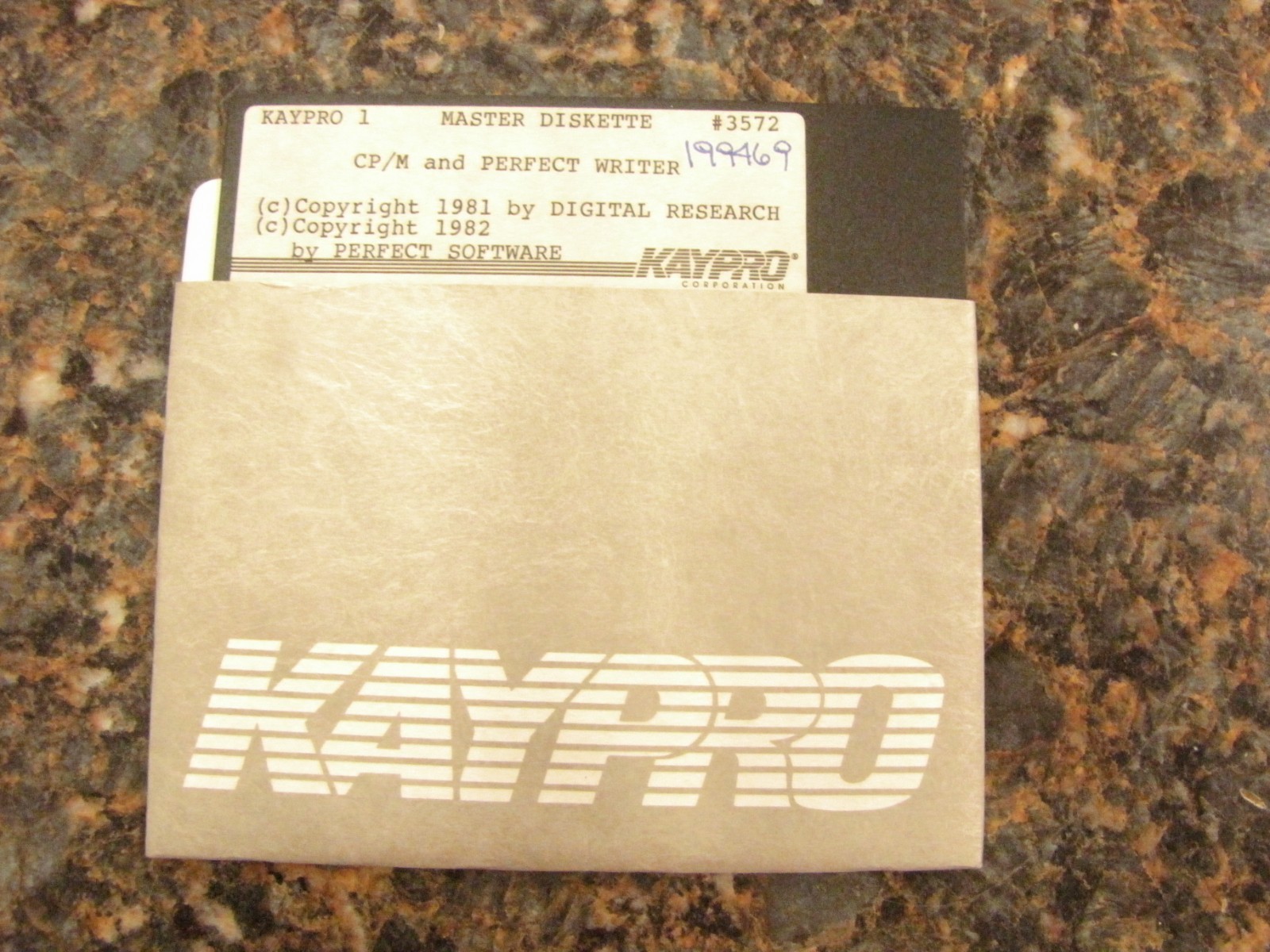 KAYPRO 1 MASTER DISKETTE #3572 CP/M and PERFECT WRITER 1981 5.25" Floppy Disk