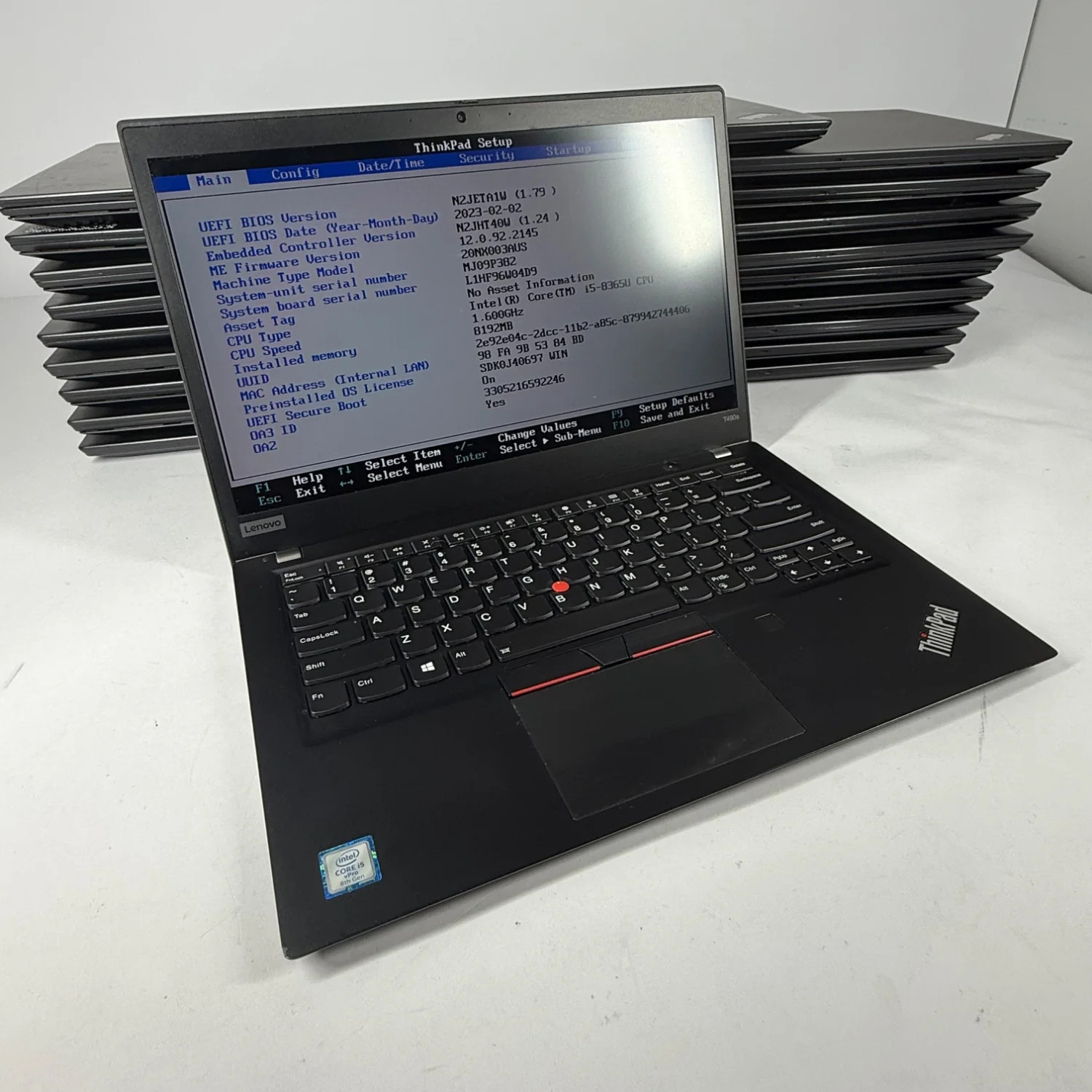 LOT OF 20x Lenovo ThinkPad T490s 14" i5-8365U 1.6GHz 8GB RAM NO SSD NO OS