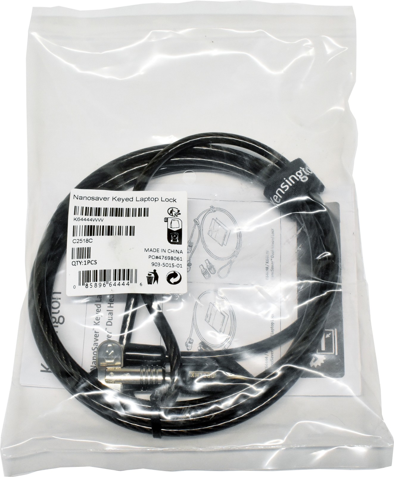 Kensington NanoSaver keyed laptop lock K64444WW 2x key NEW NEW
