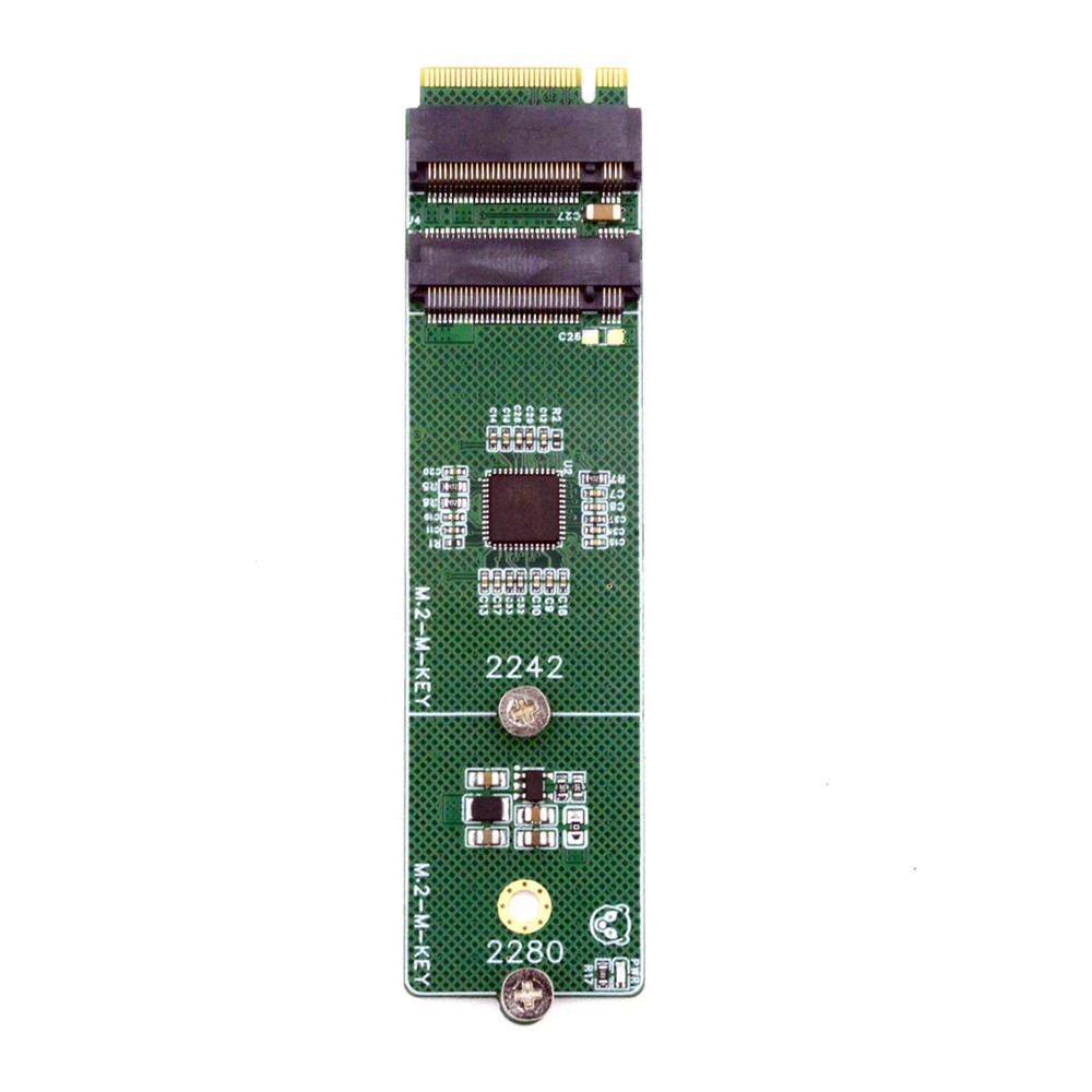 CY NGFF M-Key Riser Card NVME to 2242 2280 Key-M SSD Dual Ports Adapter PCIE