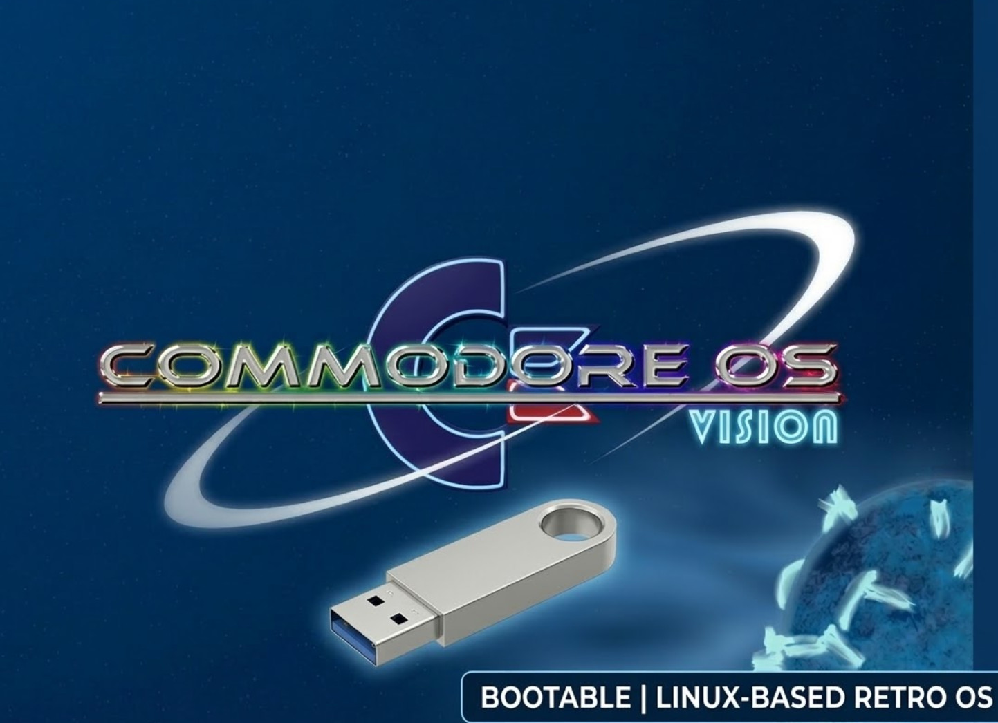 Commodore OS Vision 3.0, Bootable USB Install, Linux Gaming OS, Retro games