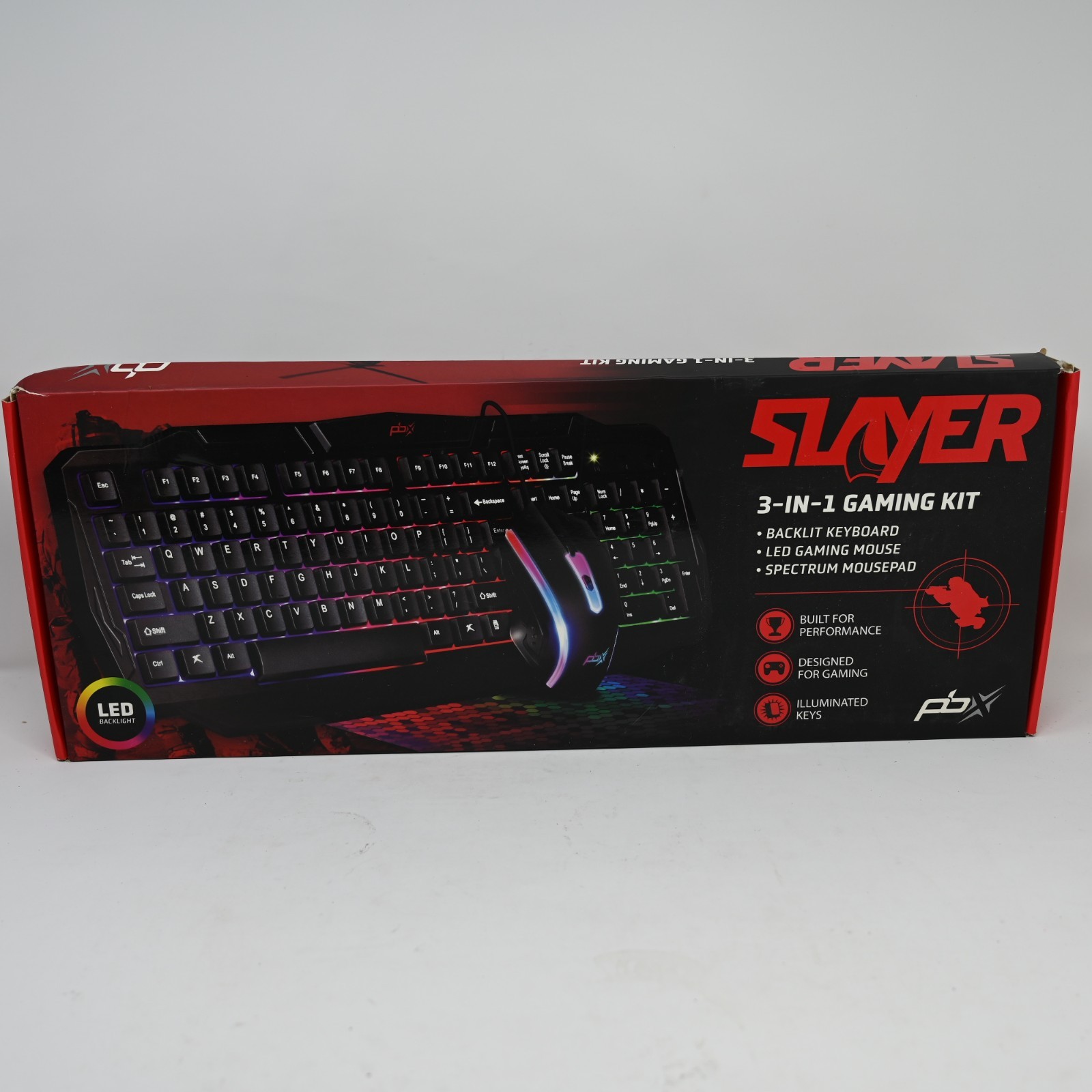 PBX Slayer 3-in-1 RGB Gaming Keyboard + Mouse + Mousepad Kit New