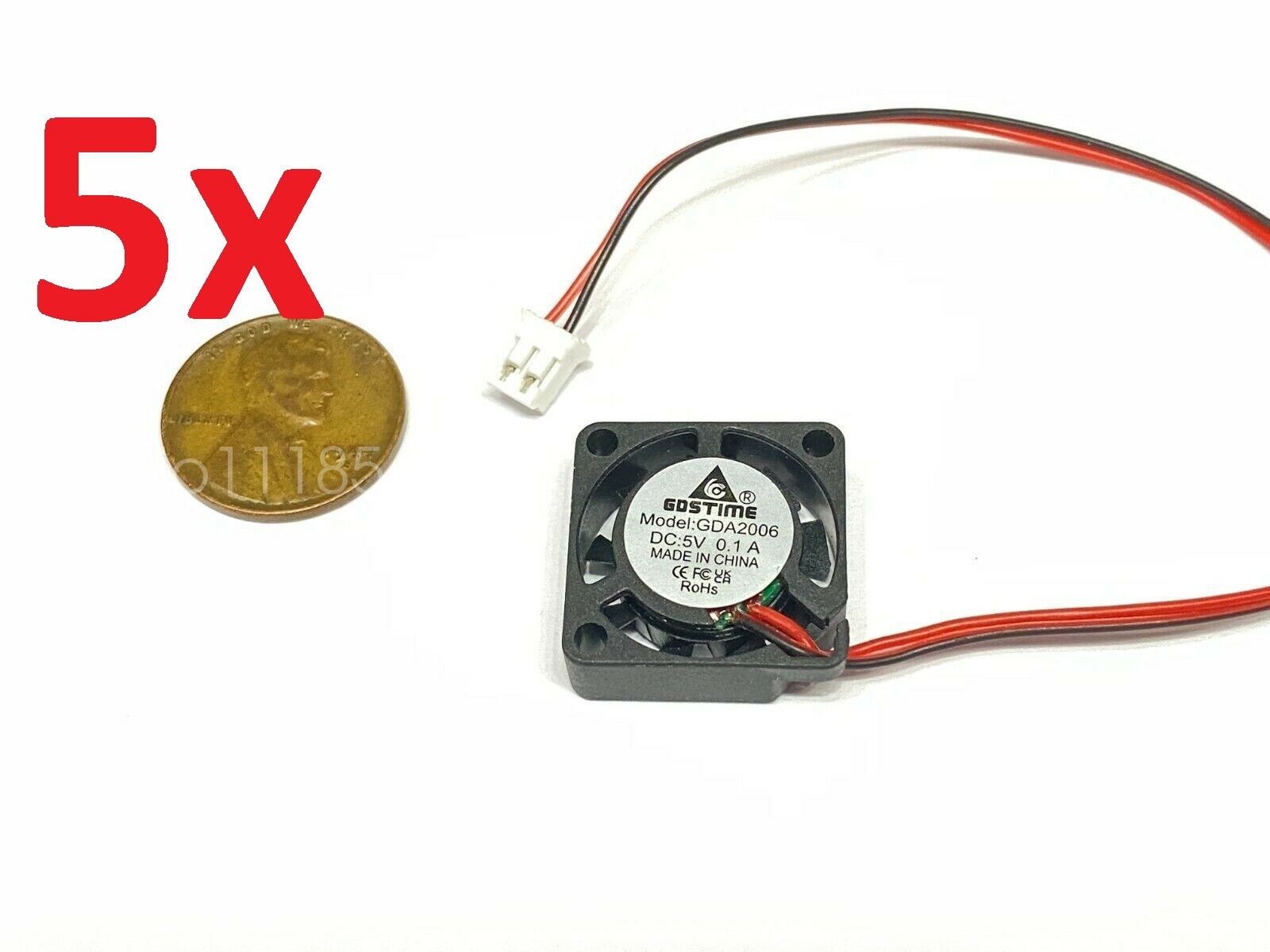 5 Pieces 2006 micro Small 5V DC Cooling Fan 20mm 6mm 2 Pin Mini axial 2cm