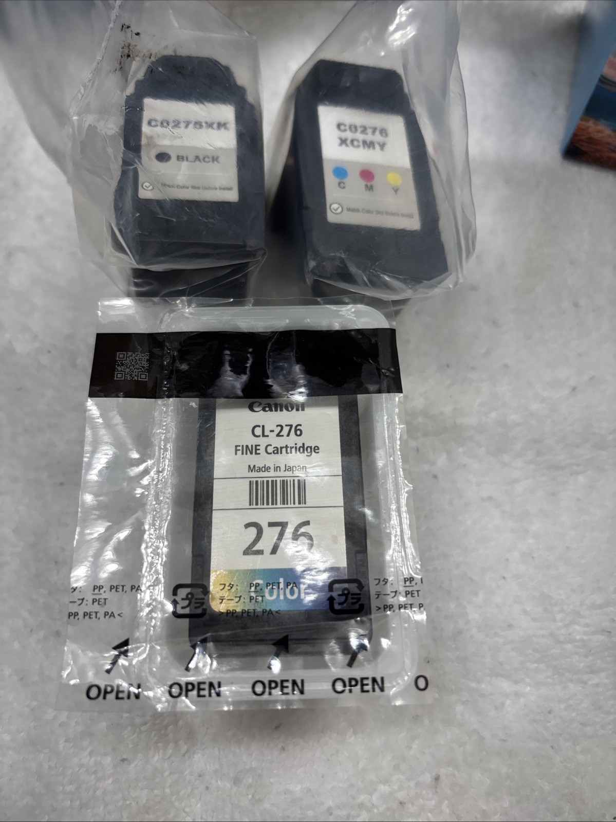 3 PK 1 original Canon CL-276 XL & 2 PK one Color & 1 Blk Ink Cartridge