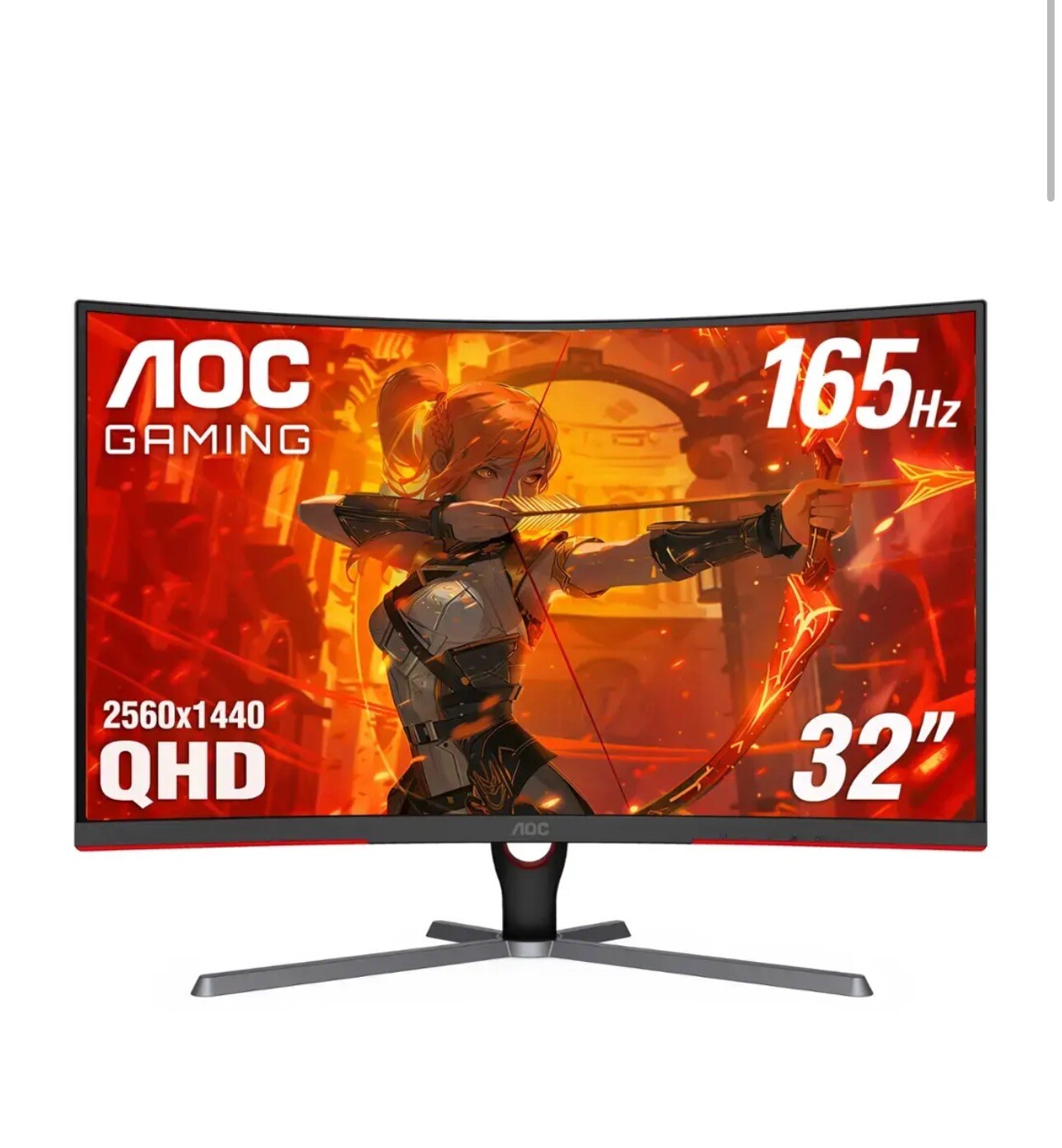 AOC - CQ32G4VE 31.5" VA Curved Gaming Monitor, QHD (2560x1440), 180Hz, 0.5ms,...