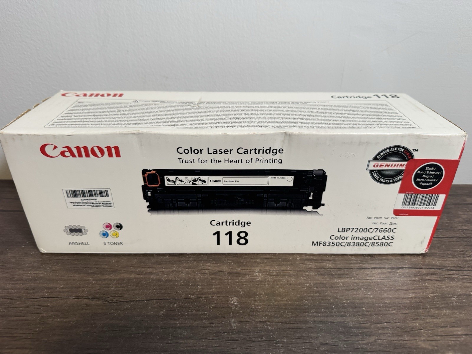 Canon Genuine 118 Black Toner Cartridge for NEW SEALED
