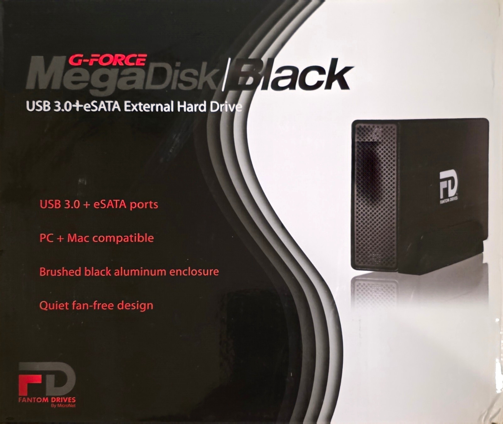 Fantom Drives G-Force MegaDisk Black 2TB USB 3.0/eSATA 3.5in 7200RPM