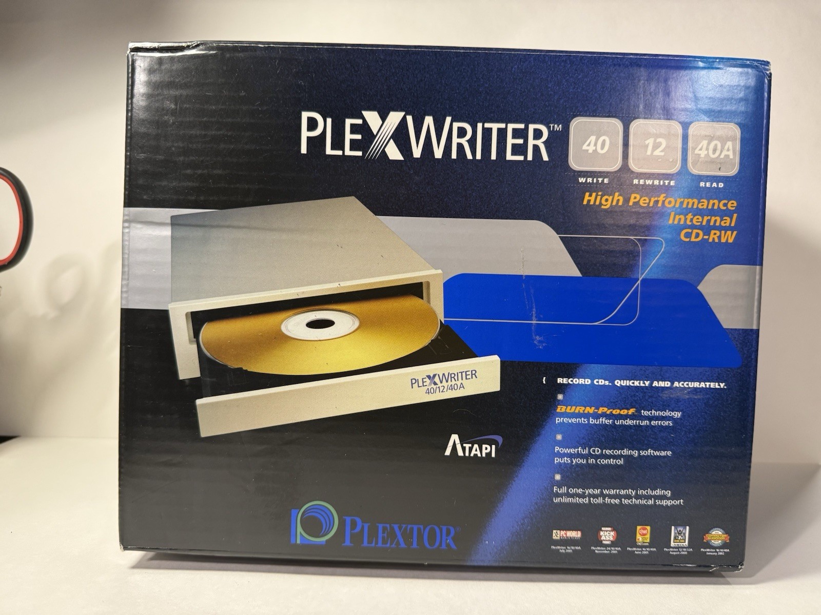 New Plextor PlexWriter 40/12/40A IDE CD-RW 40x Burn-Proof PX-W4012TA/SW Open Box