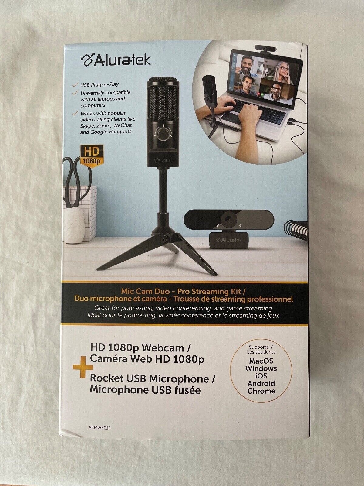 Aluratek  Rocket USB Microphone HD 1080p Webcam Streaming Bundle - NEW / SEALED