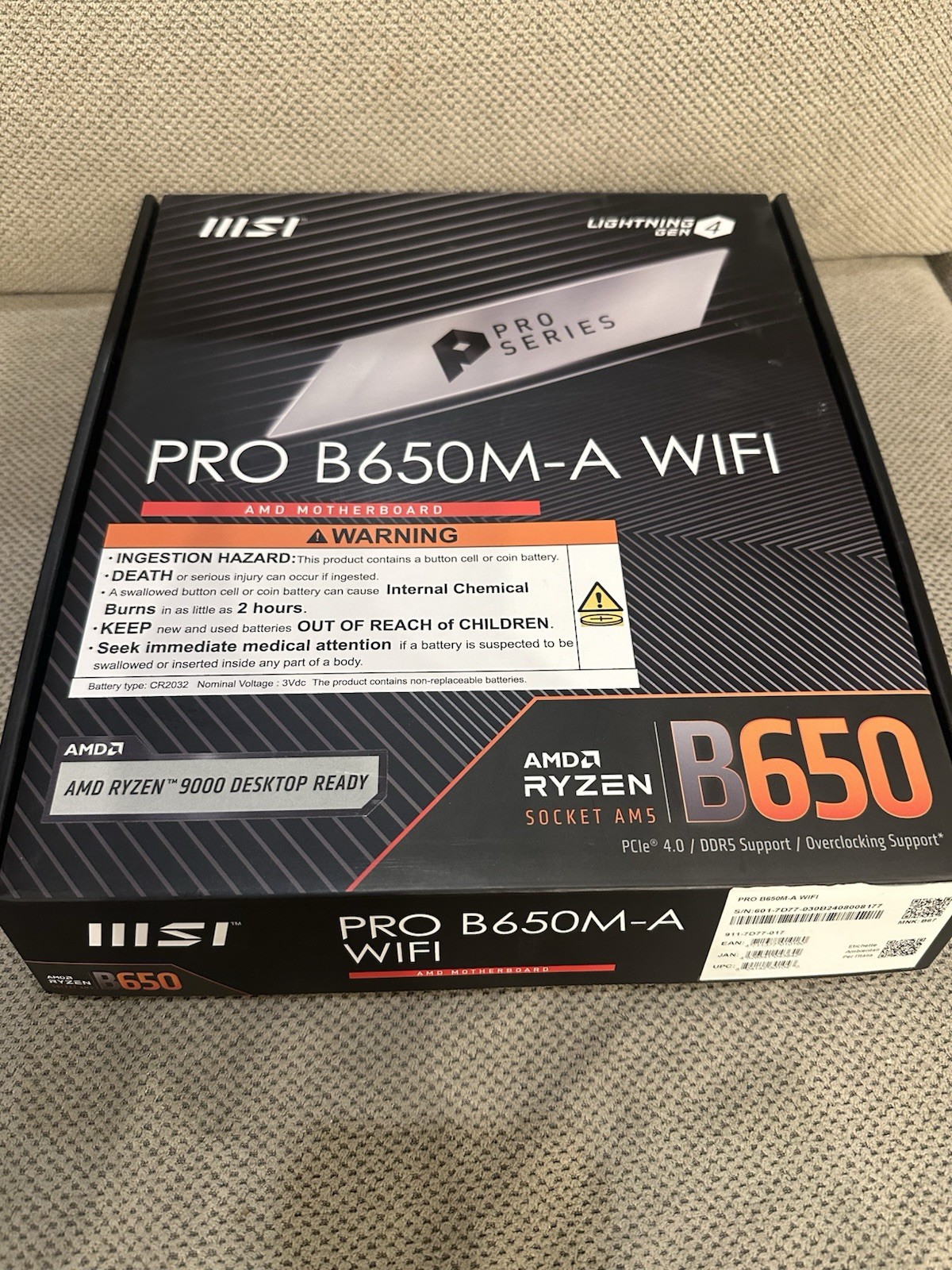 Brand New MSI PRO B650M-A WIFI AM5 DDR5 AMD Micro ATX Motherboard