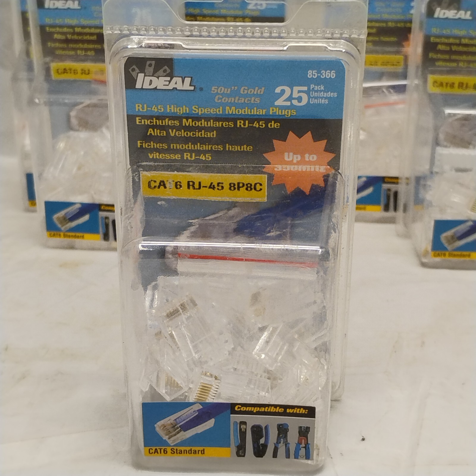 Ideal 85-366 RJ45 CAT6 Modular Plugs 8P8C 7 Packs of 25. Total 175pc. 