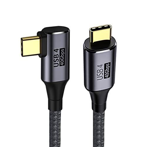 Angled USB4 Cable 40Gbps with 100W Charging and 8K@60Hz 5K@60Hz USB4.0 Compat...