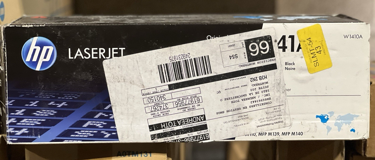 HP 141A Black Standard Yield Toner Cartridge (W1410A)-Open/Worn Box