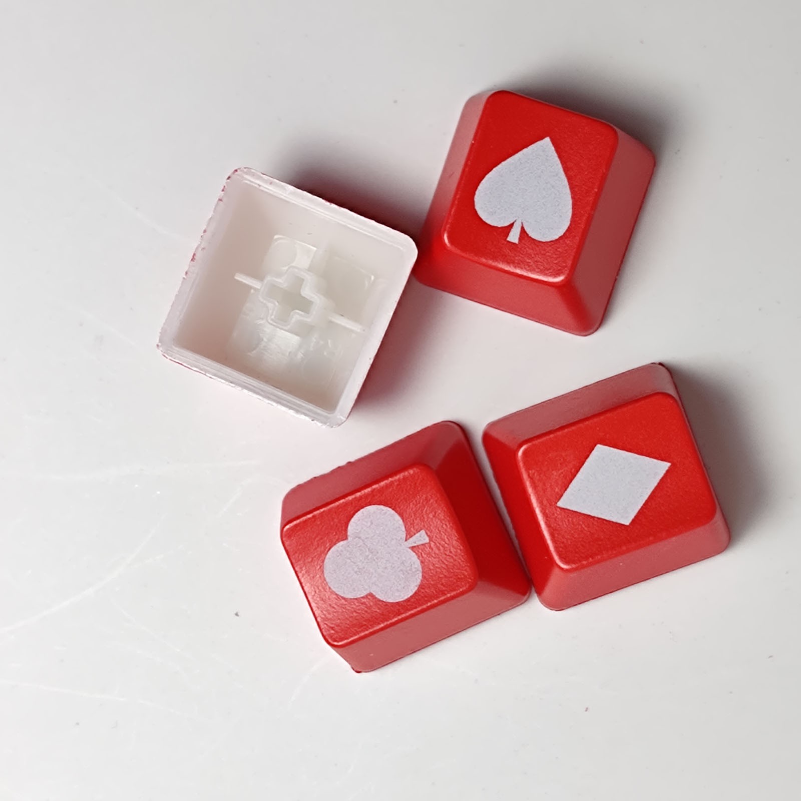4PCS Red ABS keycaps Translucent Keycaps OEM R4 Poker Keycaps Keyboard