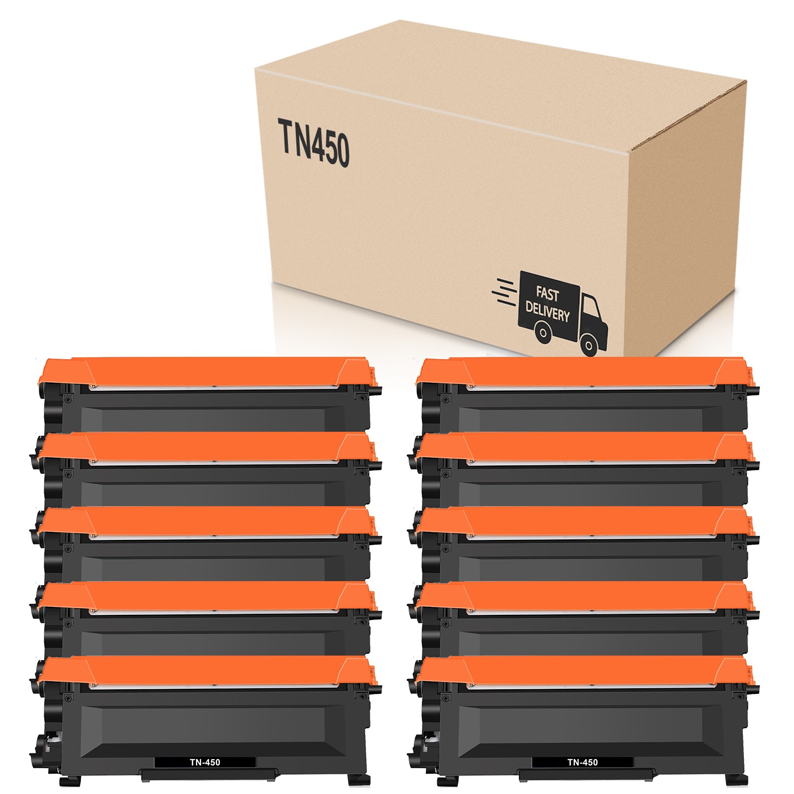 NEW TN450 TN-450 High Yield Toner Cartridge For Brother Replacement - 10PK