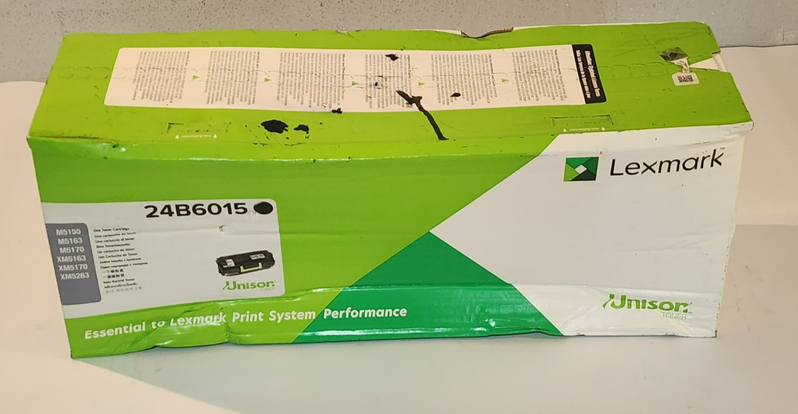 Lexmark 24B6015 Black Toner Cartridge M5155 Genuine New Sealed Damaged Box