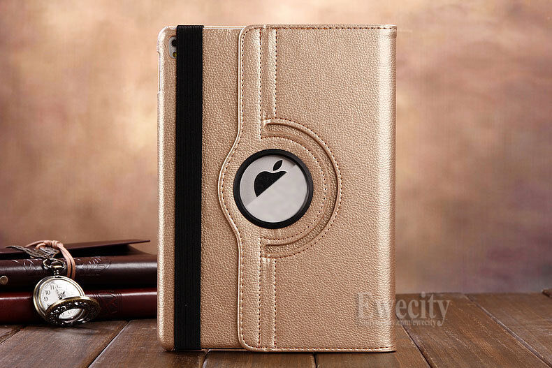 Luxury Bling Folio 360 Rotating Stand PU Leather Smart Case Cover For Apple iPad
