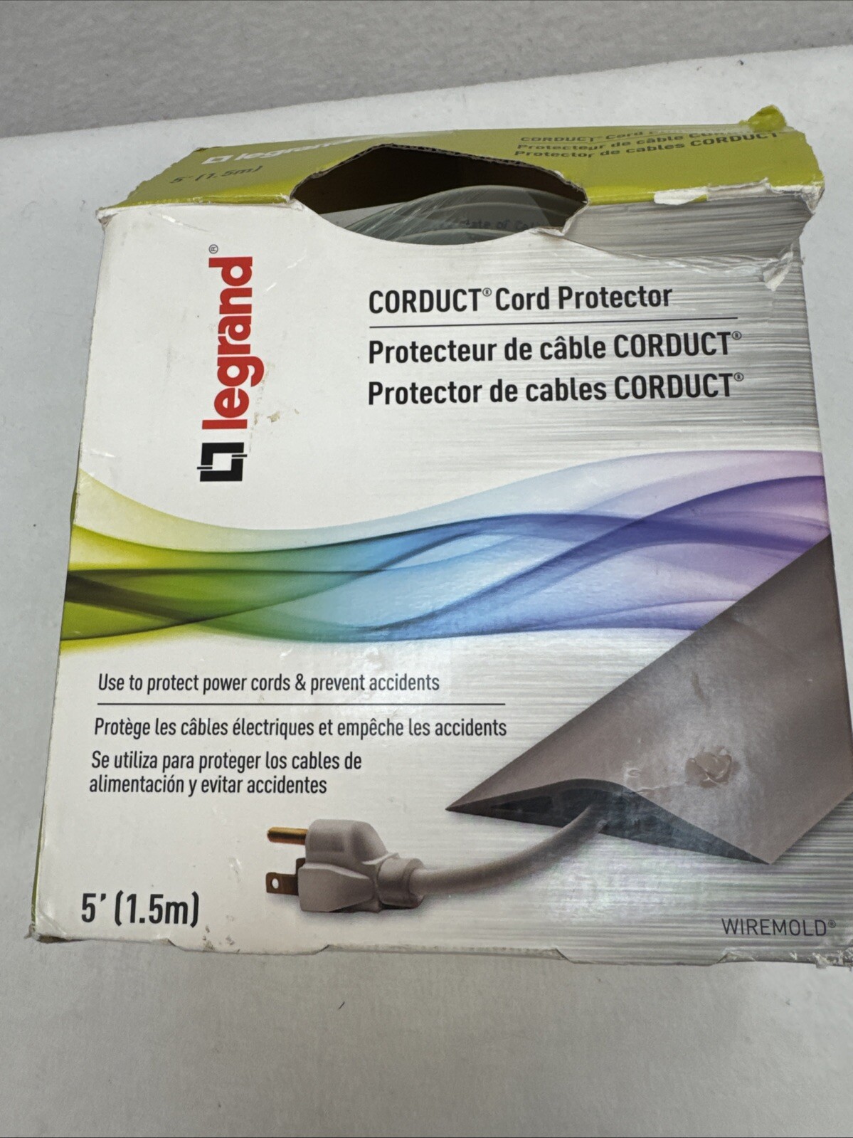 Legrand Cord Protector  Corduct Overfloor (Wiremold CDI-5), 5 feet, Beige