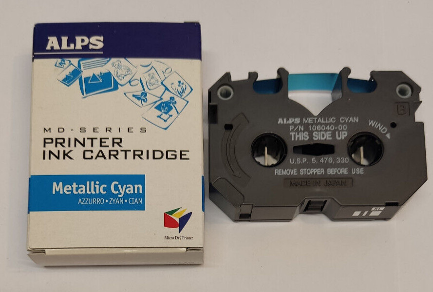 1x ALPS Ink Cassette Ribbon METALLIC CYAN 106040-00 for MD Series Micro Dry