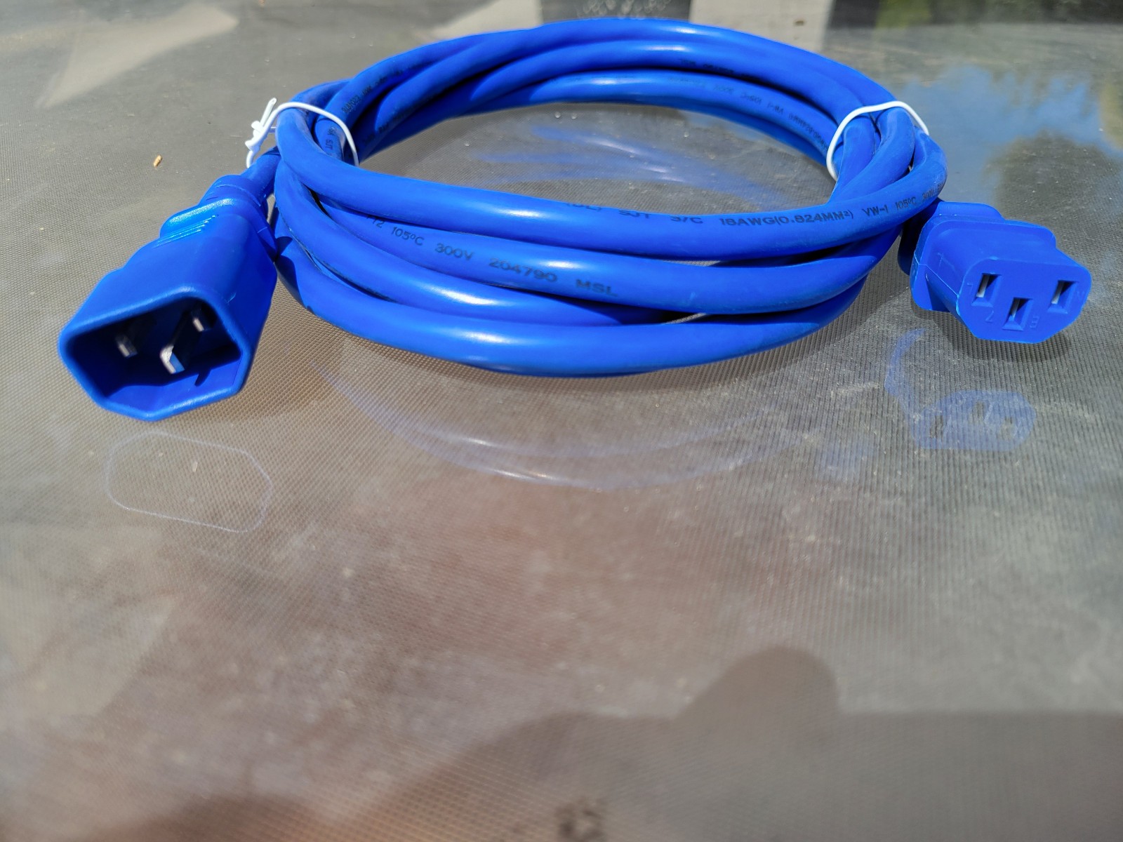 10 Foot Heavy Duty Power Extension Cord 15A C13 to C14 C15 Blue 10'