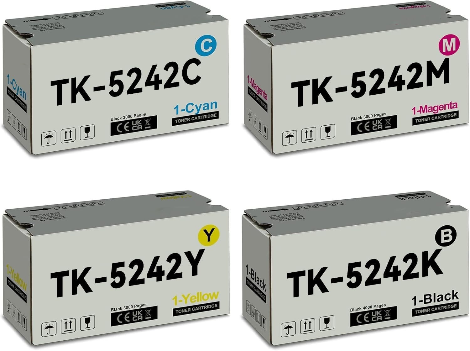 TK5242 TK-5242 Toner Cartridge Value Black Cyan Magenta Yellow 4-Pack Kyocera ++