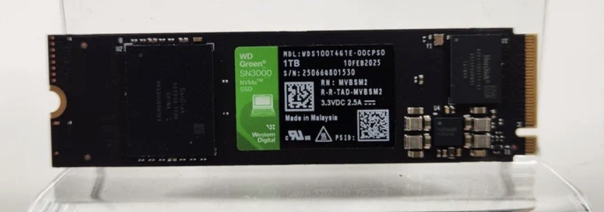 Western Digital 1TB WD Green SN3000 NVMe Laptop Desktop Internal SSD Gen4 M.2