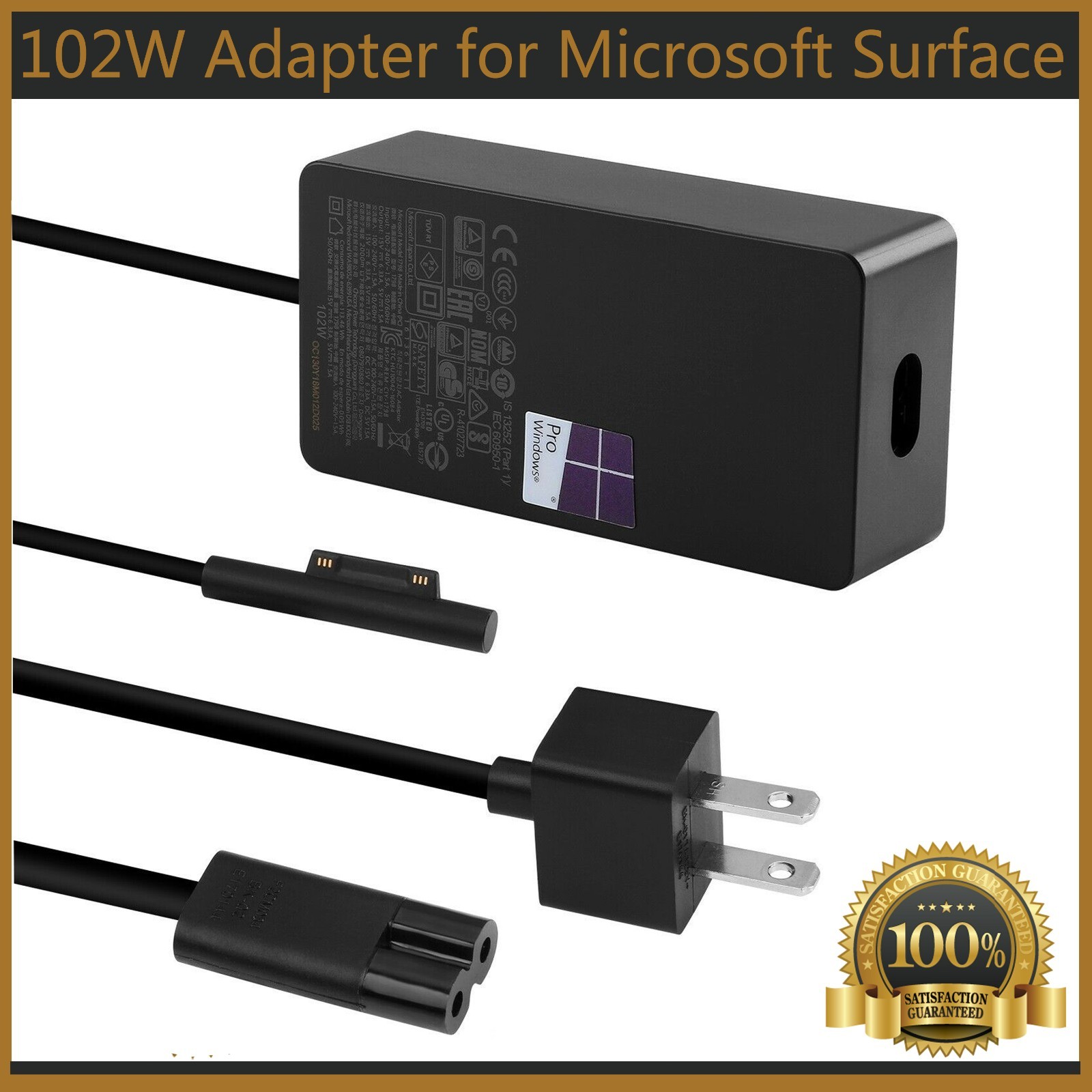 Genuine OEM Microsoft 102W AC Adapter 1798 for Surface Book 2 Pro 3/4/5/6 NEW