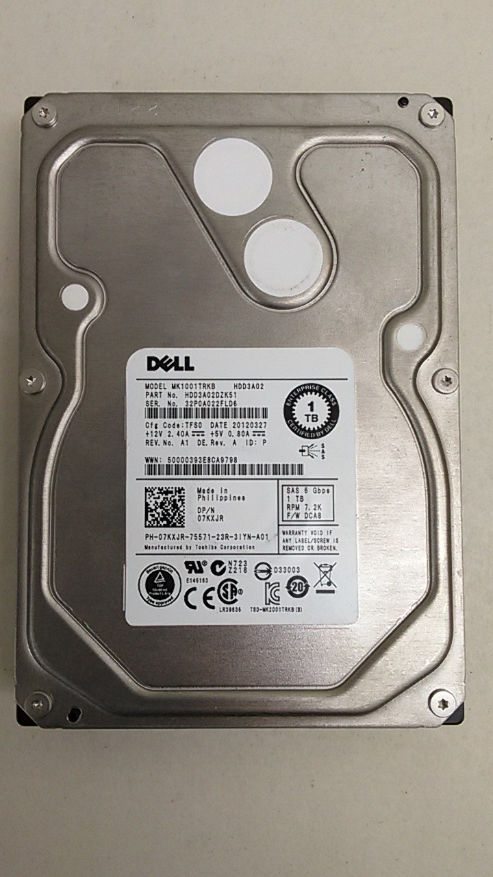 Toshiba Dell MK1001TRKB HDD3A02 1TB 3.5" SAS 2 Enterprise Hard Drive