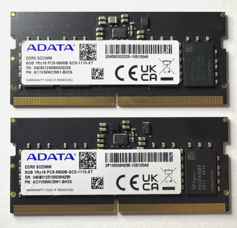 ADATA 16GB (2x8GB) DDR5 5600MHz SODIMM Laptop RAM Memory