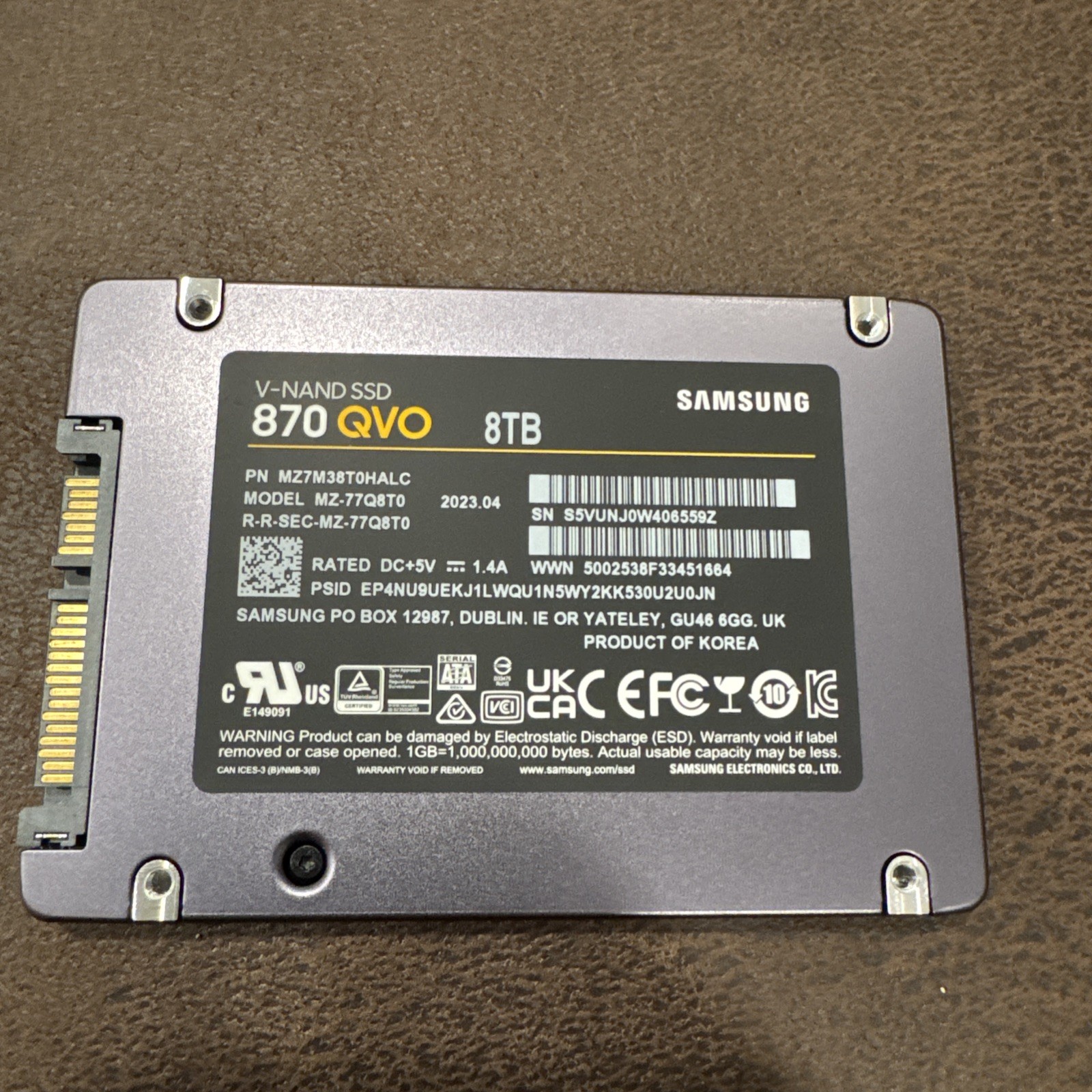 Samsung 870 QVO 8TB 2.5" SATA III Internal SSD 98% health