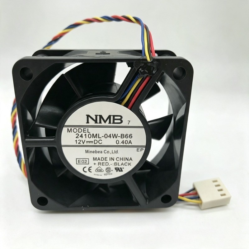 For NMB 2410ML-04W-B66 6025 DC12V 0.40A 6cm 60 X 25MM4 Wire Cooling Fan