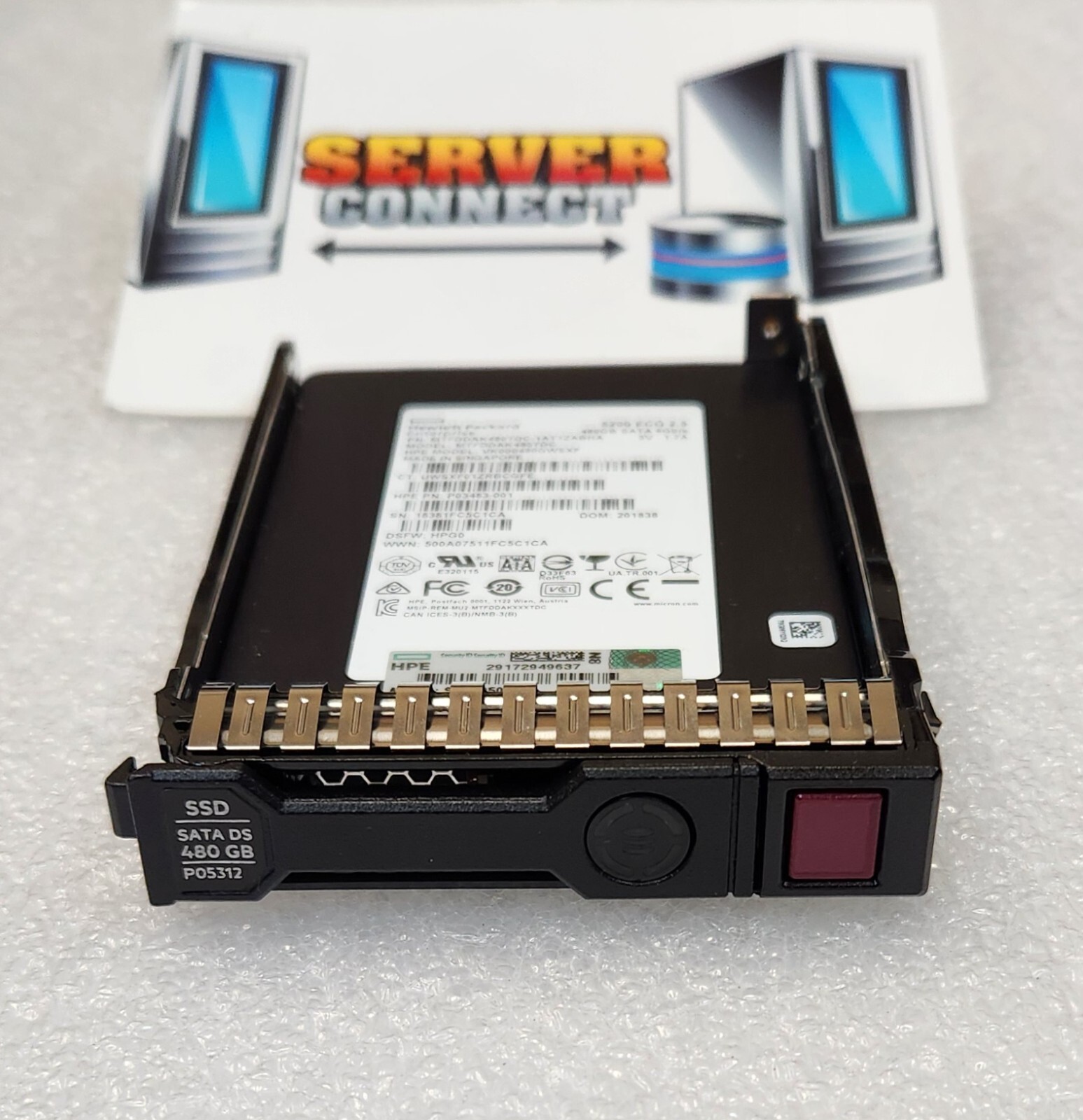 P05312-001 HP 480GB 6G SATA 2.5 RI SFF DS SSD HDD P04474-B21