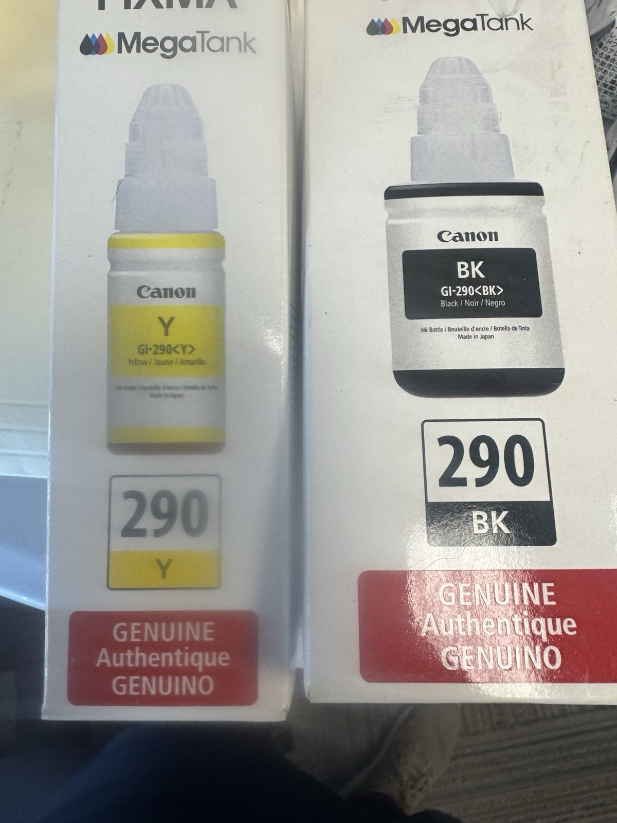 Canon GI290BK GI290Y - AUTHENTIC INK