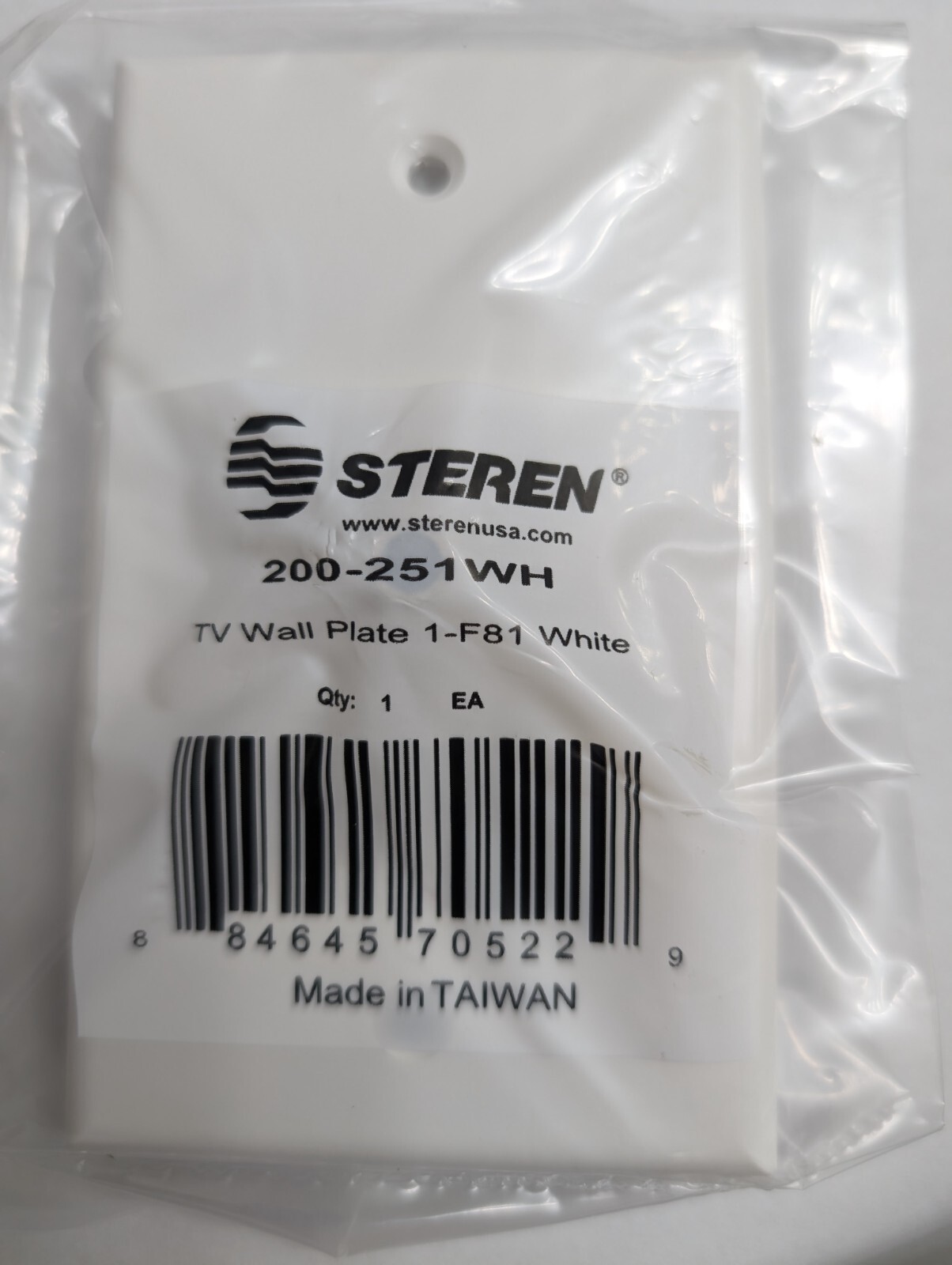 Pack of 10 - Steren 200-251WH Coax Wall Plates - White - Pro Grade - Flush Mount