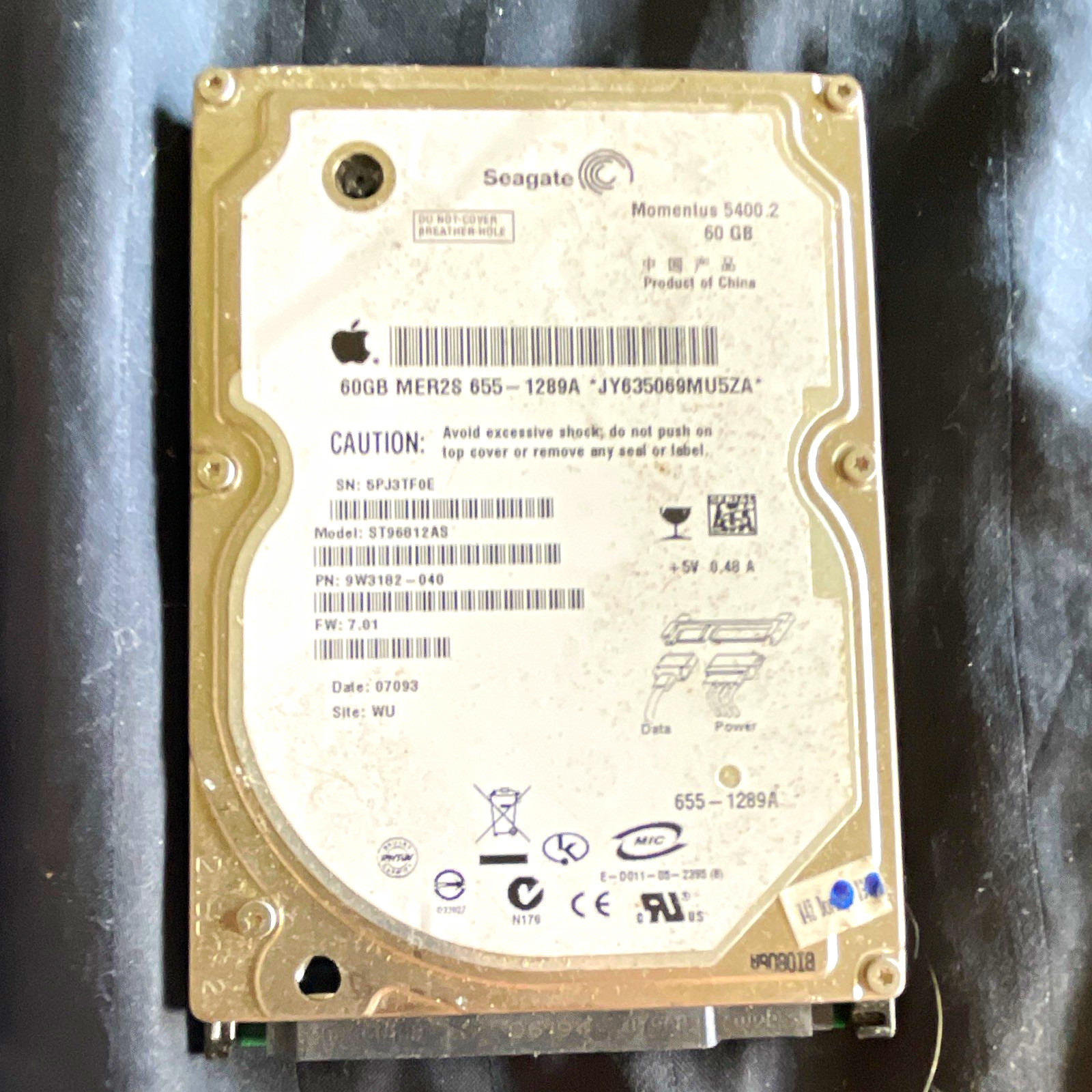 Seagate Momentus 5400.2 ST96812AS 60GB 2.5" SATA 5400RPM 8MB HDD UNTESTED