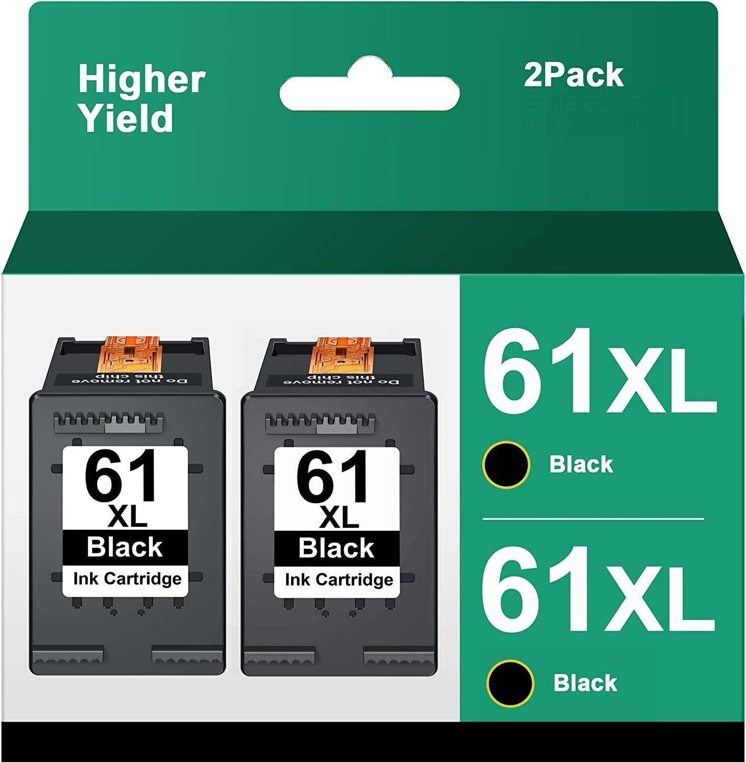 2 Pack Black HP 61 XL Ink Cartridge CH563WN for HP ENVY 4500 4501 4502 5530 5535