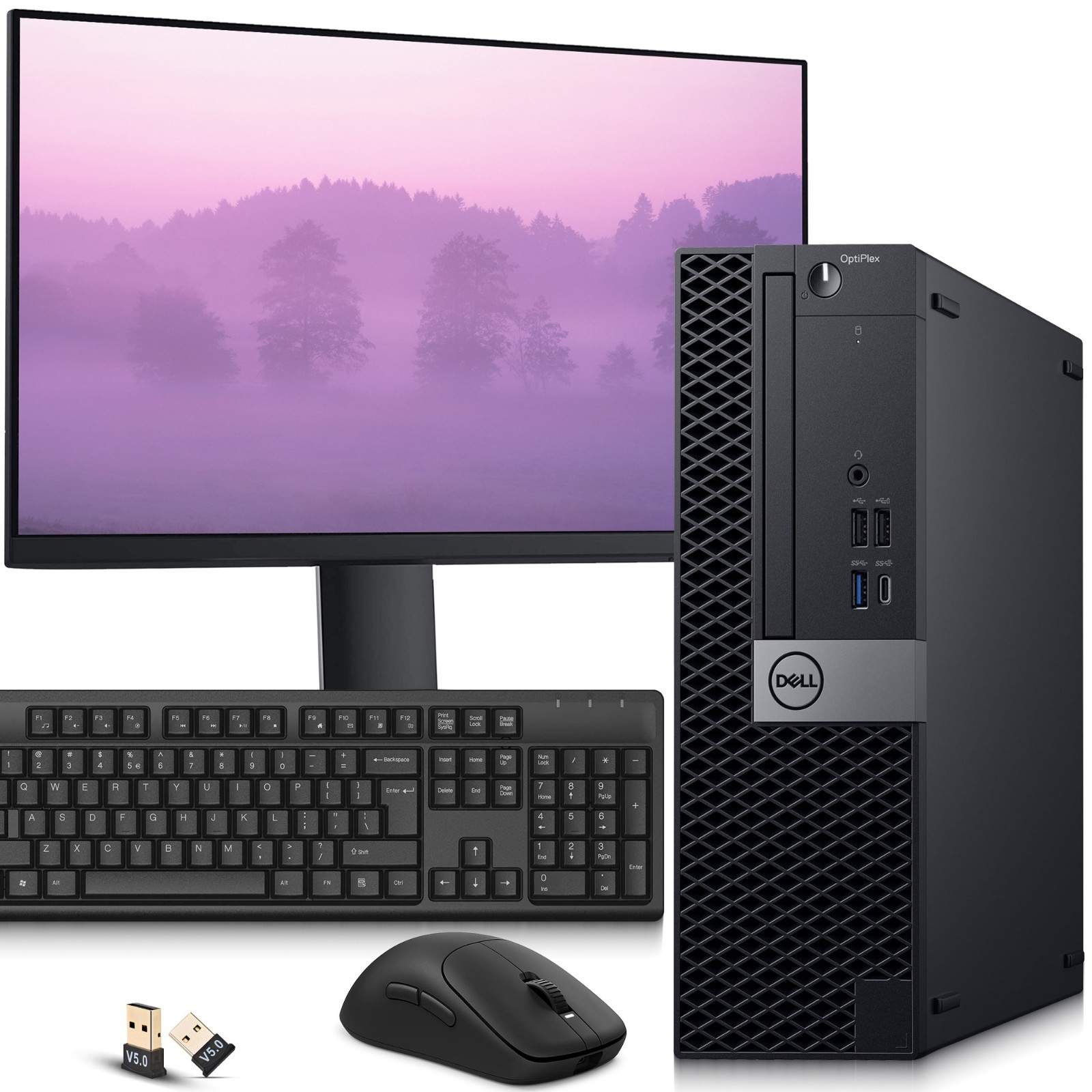 DELL 5060 Desktop PC Intel i5-8th 32GB RAM 1TB SSD 24" LED Built-in Wi-Fi Win 11