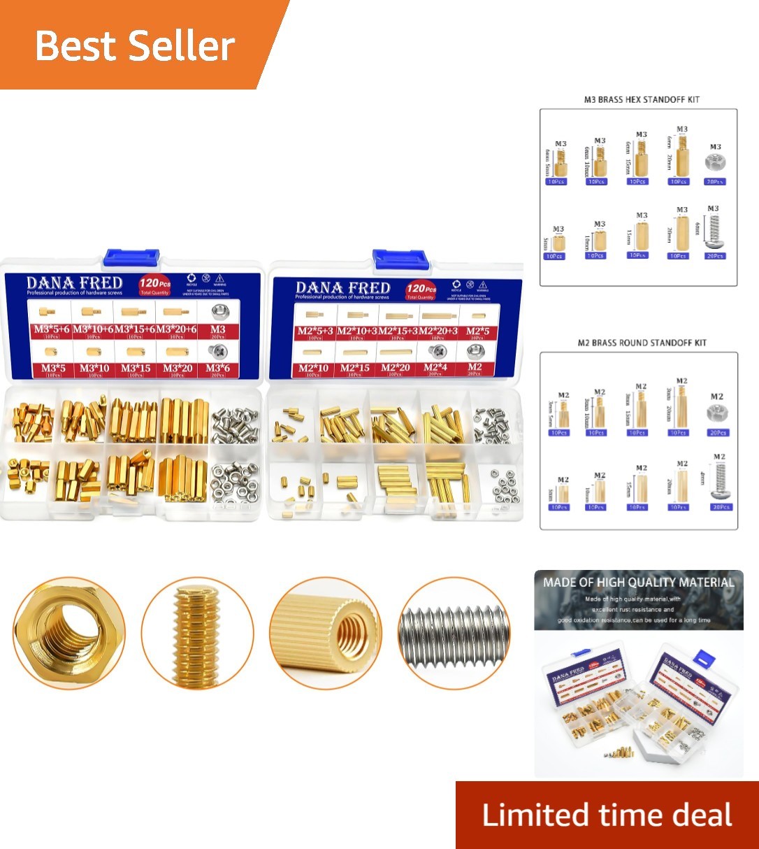 Versatile 240-Piece M2 M3 Brass Fasteners for DIY Computer and Circuit Projects