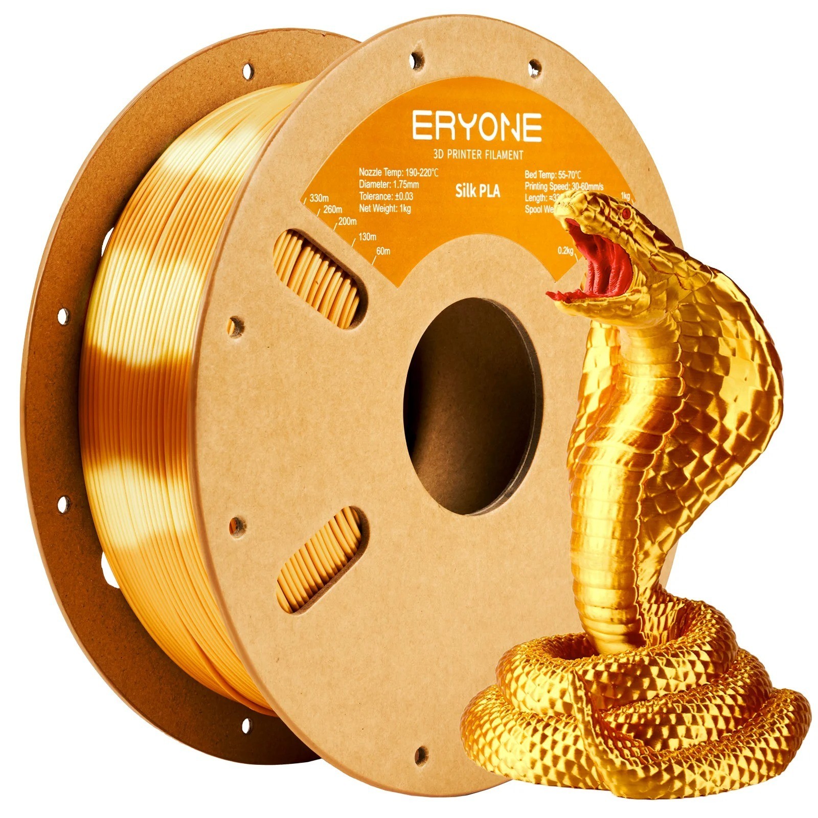 ERYONE Silk PLA 3D Printer Filament 1.75mm 1KG Spool Glossy Shiny Finish